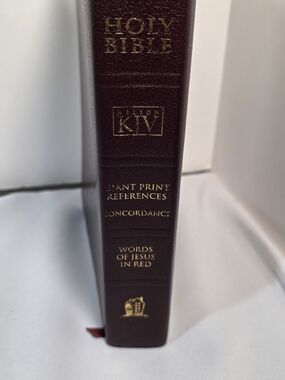 KJV Holy Bible - Burgundy Leather-Style Cover, Large Print, Red-Letter Text